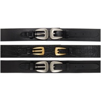 렉토 Recto Black Multi Leather Corset Belt 241775F001000