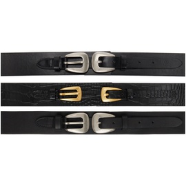 렉토 Recto Black Multi Leather Corset Belt 241775F001000