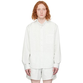 렉토 Recto 오프화이트 Off-White Stripe Shirt 241775M192004
