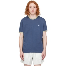 렉토 Recto Blue Embroidery T-Shirt 241775M213010