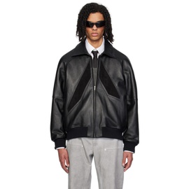 1017 ALYX 9SM Black Applique Leather Jacket 241776M181000