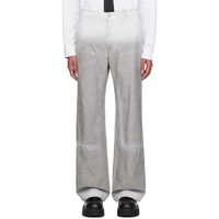 1017 ALYX 9SM White & Gray Overdyed Carpenter Trousers 241776M186005