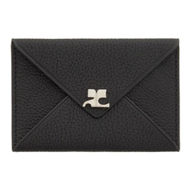 Courreges Black Envelope Leather Card Holder 241783F037000