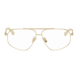보테가 베네타 Bottega Veneta Gold Aviator Glasses 241798F004003