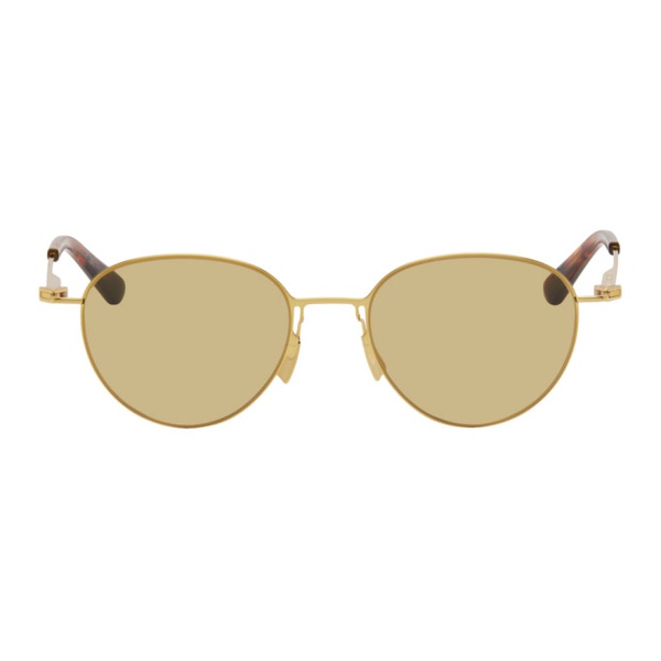 보테가베네타 보테가 베네타 Bottega Veneta Gold Ultrathin Panthos Sunglasses 241798F005010