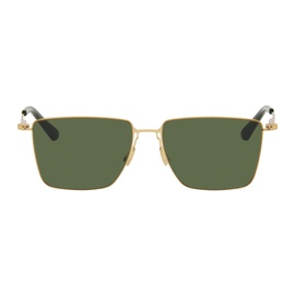 보테가 베네타 Bottega Veneta Gold Ultrathin Rectangular Sunglasses 241798F005011