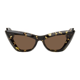보테가 베네타 Bottega Veneta Tortoiseshell Pointed Cat-Eye Sunglasses 241798F005033