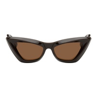 보테가 베네타 Bottega Veneta Brown Pointed Cat-Eye Sunglasses 241798F005043