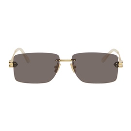 보테가 베네타 Bottega Veneta Gold Rectangular Sunglasses 241798F005045