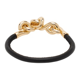 보테가 베네타 Bottega Veneta Black Loop Leather Bracelet 241798F020001
