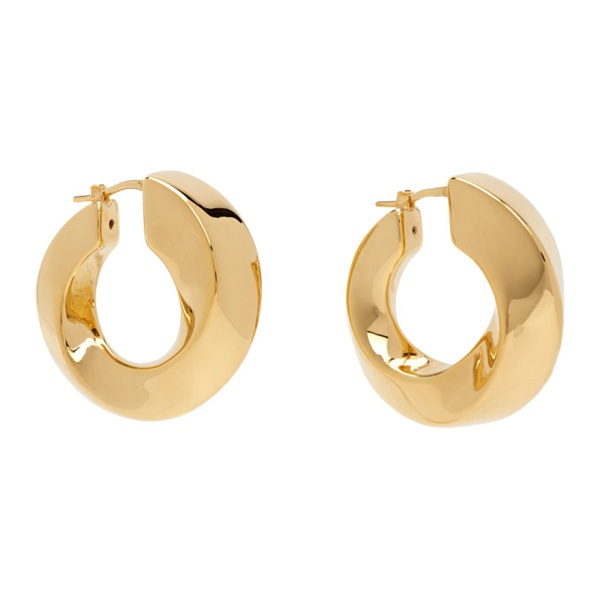 보테가베네타 보테가 베네타 Bottega Veneta Gold Twist Hoop Earrings 241798F022005