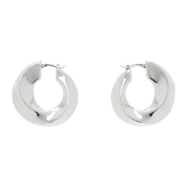 보테가 베네타 Bottega Veneta Silver Twist Hoop Earrings 241798F022014