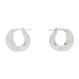보테가 베네타 Bottega Veneta Silver Small Twisted Hoop Earrings 241798F022017