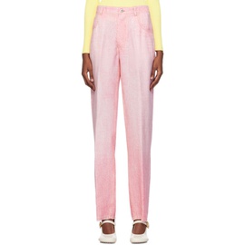 보테가 베네타 Bottega Veneta Pink & White Printed Trousers 241798F087001