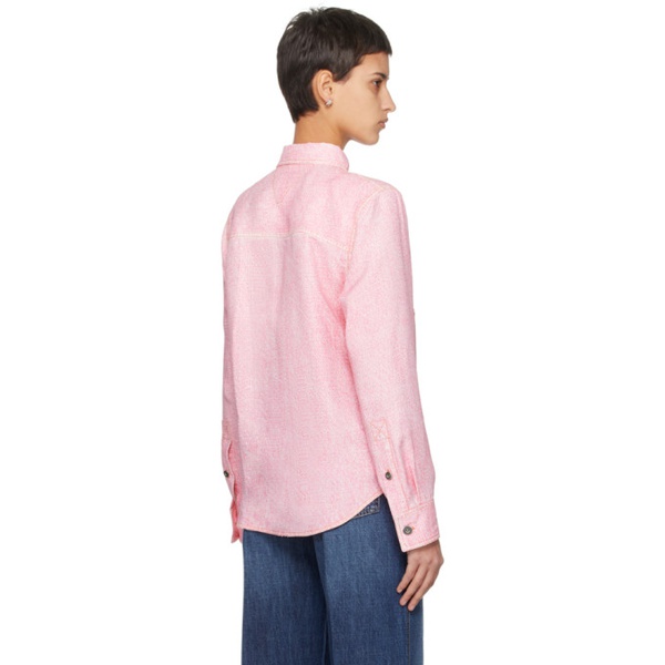 보테가베네타 보테가 베네타 Bottega Veneta Pink Printed Shirt 241798F109001