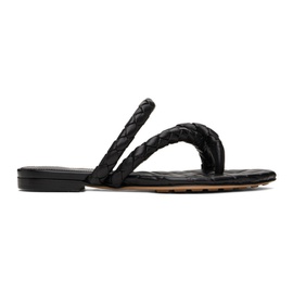 보테가 베네타 Bottega Veneta Black Leaf Flat Sandals 241798F124006