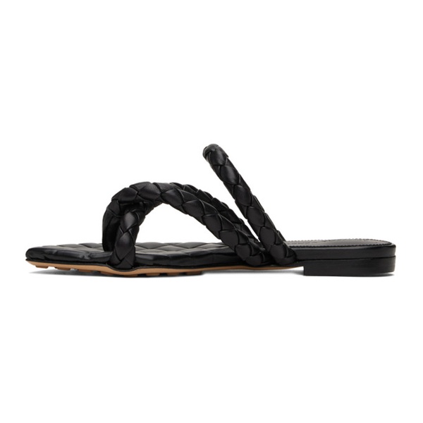 보테가베네타 보테가 베네타 Bottega Veneta Black Leaf Flat Sandals 241798F124006