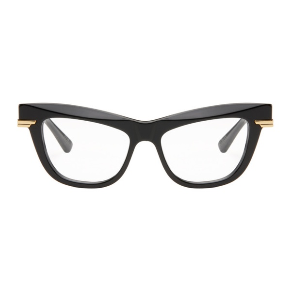 보테가베네타 보테가 베네타 Bottega Veneta Black & Gold Cat-Eye Glasses 241798M133011