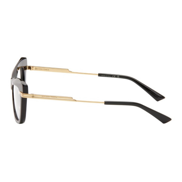 보테가베네타 보테가 베네타 Bottega Veneta Black & Gold Cat-Eye Glasses 241798M133011