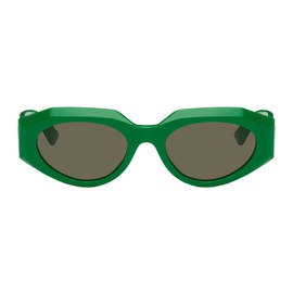 보테가 베네타 Bottega Veneta Green Oval Sunglasses 241798M134022