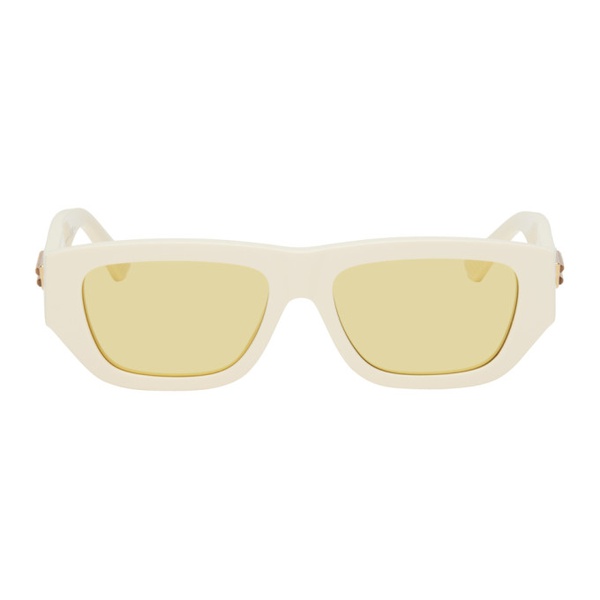보테가베네타 보테가 베네타 Bottega Veneta 오프화이트 Off-White Rectangular Sunglasses 241798M134034