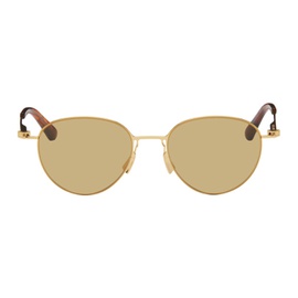 보테가 베네타 Bottega Veneta Gold Ultrathin Panthos Sunglasses 241798M134040