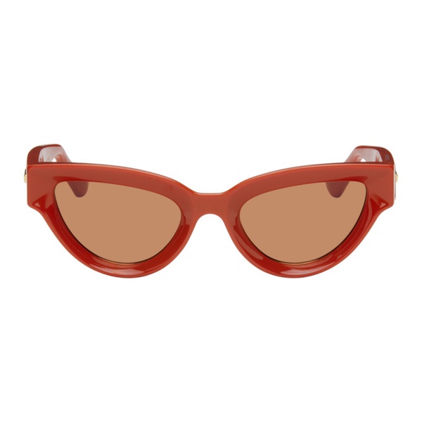 보테가베네타 보테가 베네타 Bottega Veneta Orange Sharp Cat-Eye Sunglasses 241798M134056