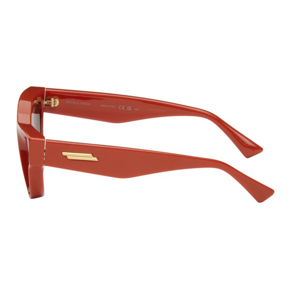보테가베네타 보테가 베네타 Bottega Veneta Orange Sharp Cat-Eye Sunglasses 241798M134056