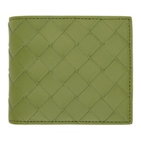 보테가 베네타 Bottega Veneta Green Intrecciato Bi-Fold Coin Purse Wallet 241798M164027