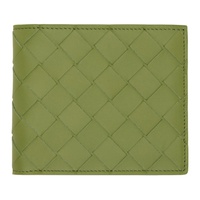 보테가 베네타 Bottega Veneta Green Intrecciato Bi-Fold Wallet 241798M164032