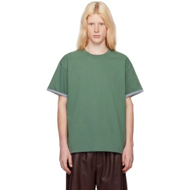 보테가 베네타 Bottega Veneta Green Double-Layer T-Shirt 241798M213001