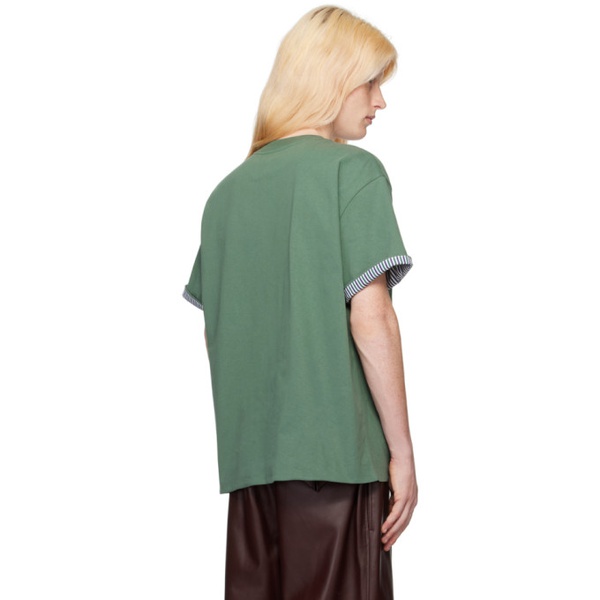 보테가베네타 보테가 베네타 Bottega Veneta Green Double-Layer T-Shirt 241798M213001