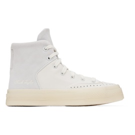 컨버스 Converse White & Gray Chuck 70 Marquis Leather Sneakers 241799F127036