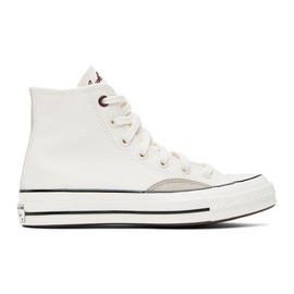 컨버스 Converse White & Taupe Chuck 70 Mixed Materials High Top Sneakers 241799M236063