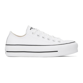 컨버스 Converse White Chuck Taylor All Star Platform Leather Sneakers 241799M237017