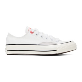컨버스 Converse White & Gray Chuck 70 Low Top Sneakers 241799M237035