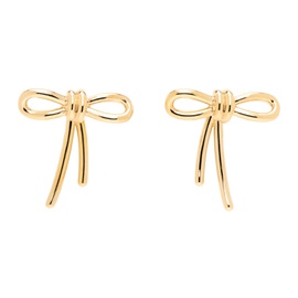 발렌티노 Valentino Garavani Gold Bow Scoobies Earrings 241807F022016