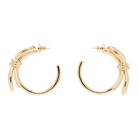 발렌티노 Valentino Garavani Gold Bow Scoobies Earrings 241807F024001