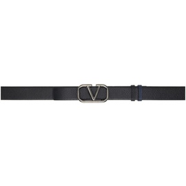 발렌티노 Valentino Garavani Black & Navy VLogo Signature Reversible Belt 241807M131013
