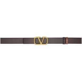 발렌티노 Valentino Garavani Brown & Tan VLogo Signature Reversible Belt 241807M131014