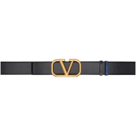 발렌티노 Valentino Garavani Black & Blue VLogo Signature Reversible Belt 241807M131018