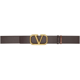 발렌티노 Valentino Garavani Brown & Tan VLogo Signature Reversible Belt 241807M131019