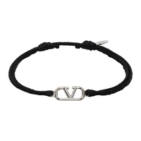 발렌티노 Valentino Garavani Black VLogo Bracelet 241807M142006