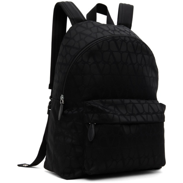  발렌티노 Valentino Garavani Black Toile Iconographe Backpack 241807M166000