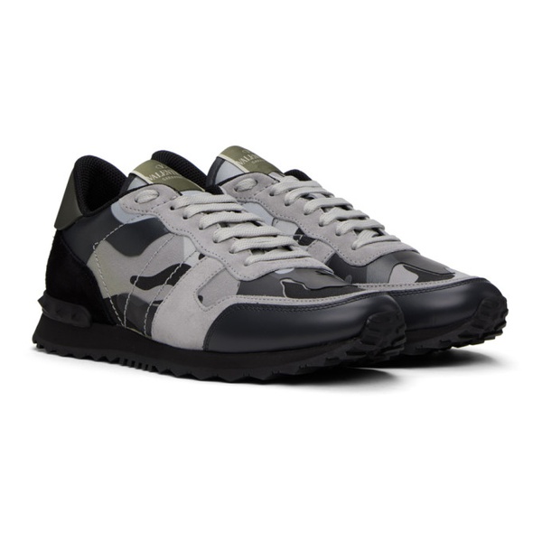  발렌티노 Valentino Garavani Black & Gray Rockrunner Sneakers 241807M237019