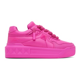 발렌티노 Valentino Garavani Pink One Stud XL Nappa Leather Sneakers 241807M237042