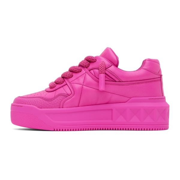  발렌티노 Valentino Garavani Pink One Stud XL Nappa Leather Sneakers 241807M237042