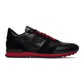 발렌티노 Valentino Garavani Black & Red Rockrunner Sneakers 241807M237054