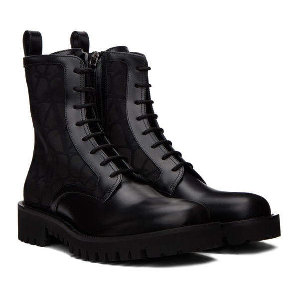  발렌티노 Valentino Garavani Black Iconographe Boots 241807M255000