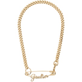 장 폴 고티에 Jean Paul Gaultier Gold The Gaultier Safety Pin Necklace 241808F023003